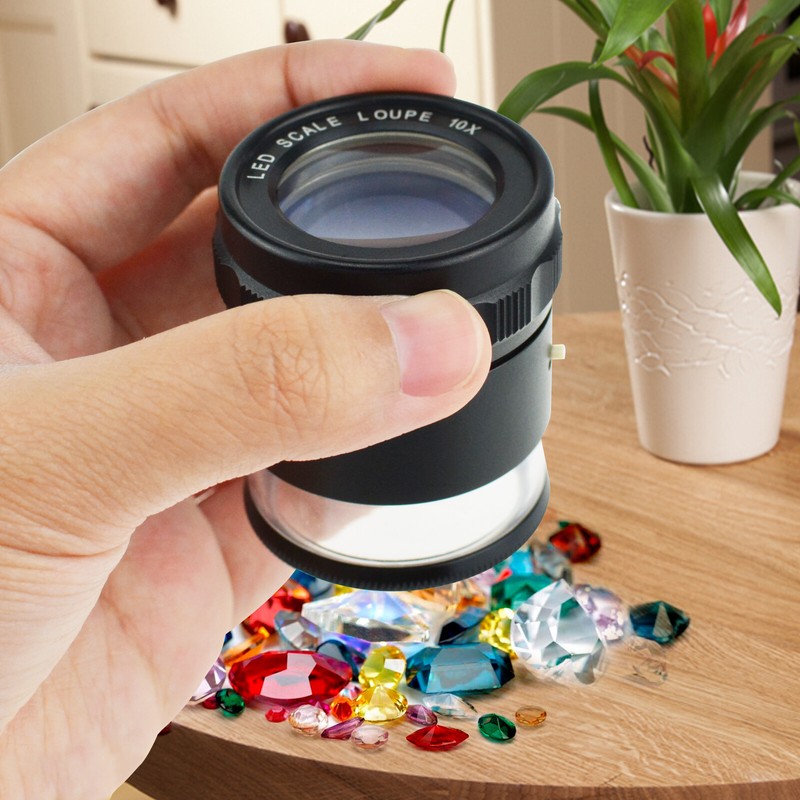 ️ Ювелирная лупа или очки LED Lights Magnifier 10x 25mm Glas Jewellers ...
