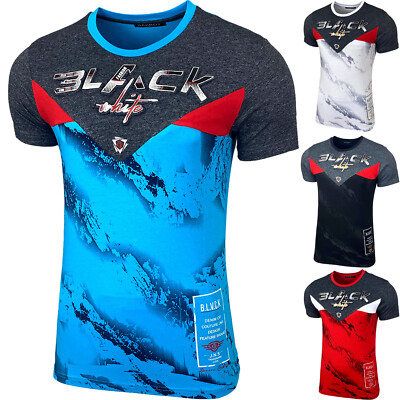 Herren Rundhals O-Neck Kurzarm Tee Shirt 3D Print Vintage Design Fashion Top T-S