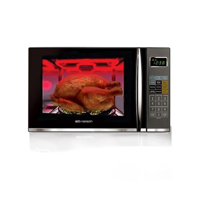 Emerson 1.2 CU. FT. 1100W Griller Microwave Oven with Touch Control, Stainles...