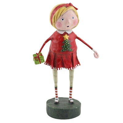 Lori Mitchell Gift Exchange Girl Christmas Figurine Folk Art Decor