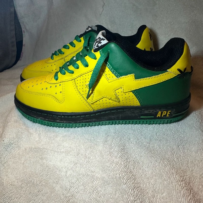 Limited Edition BAPE Bape Sta X Greedy Genius Low Jamaica Yellow