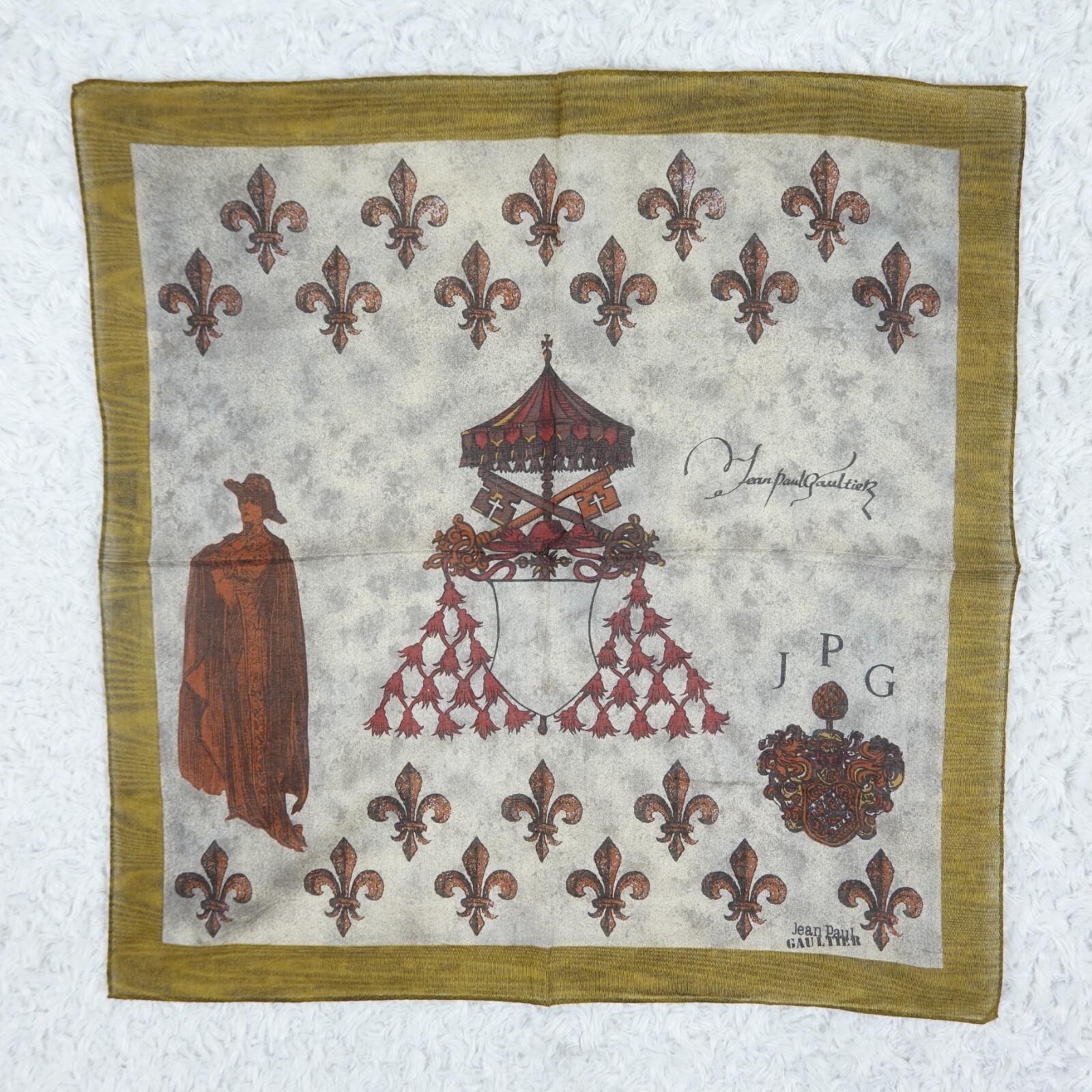 M915 JEAN PAUL GAULTIER JPG Art Cotton Scarf Scarves Pocket