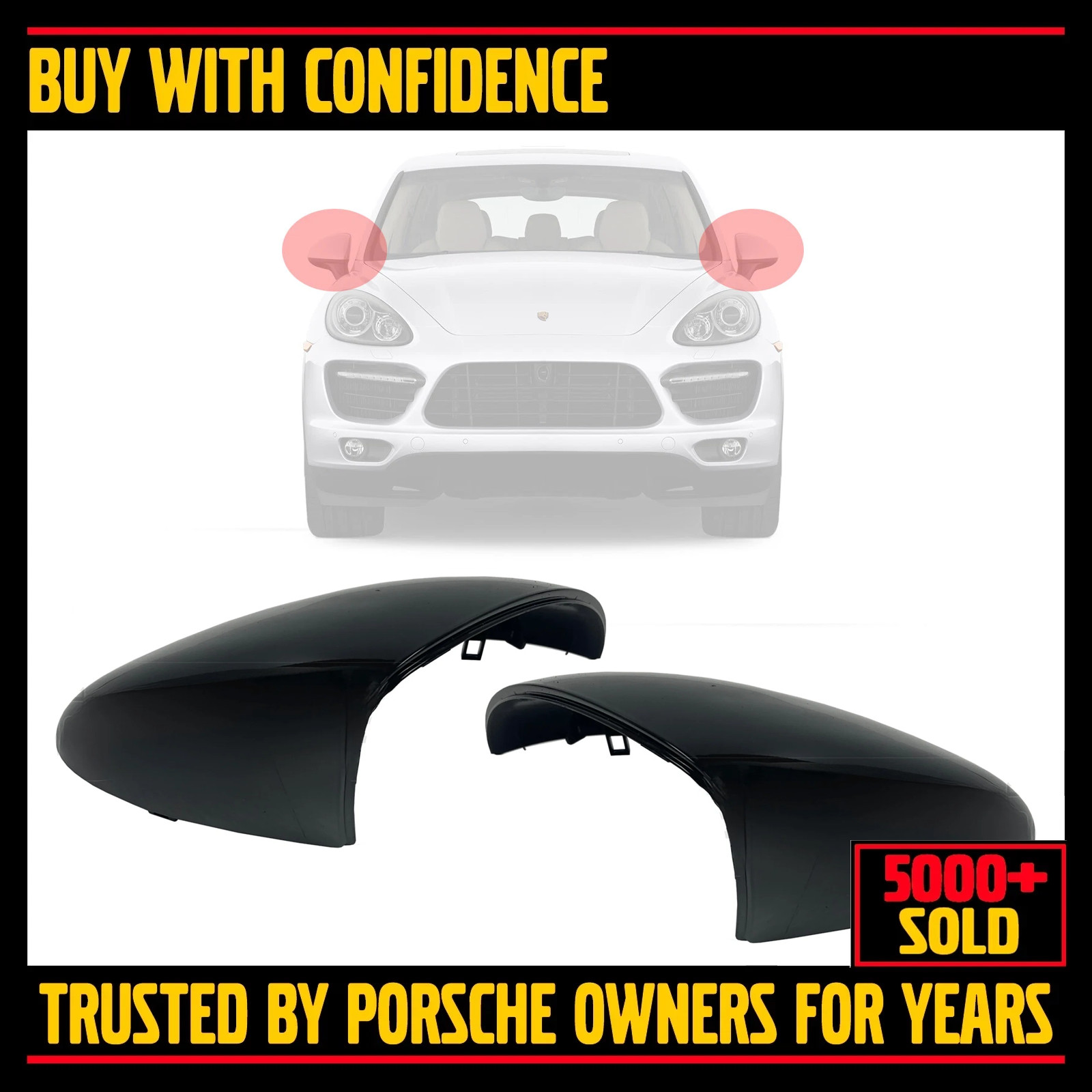 Porsche Cayenne 2011-2014 92A Door Mirror Cover set 2011 2012 2013 2014 Black