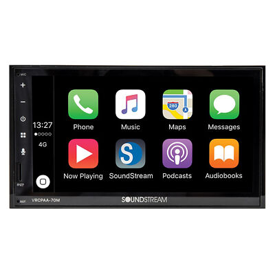 Soundstream VRCPAA-70M 7  Media Receiver, 2-din Mechless, CarPlay Android Auto