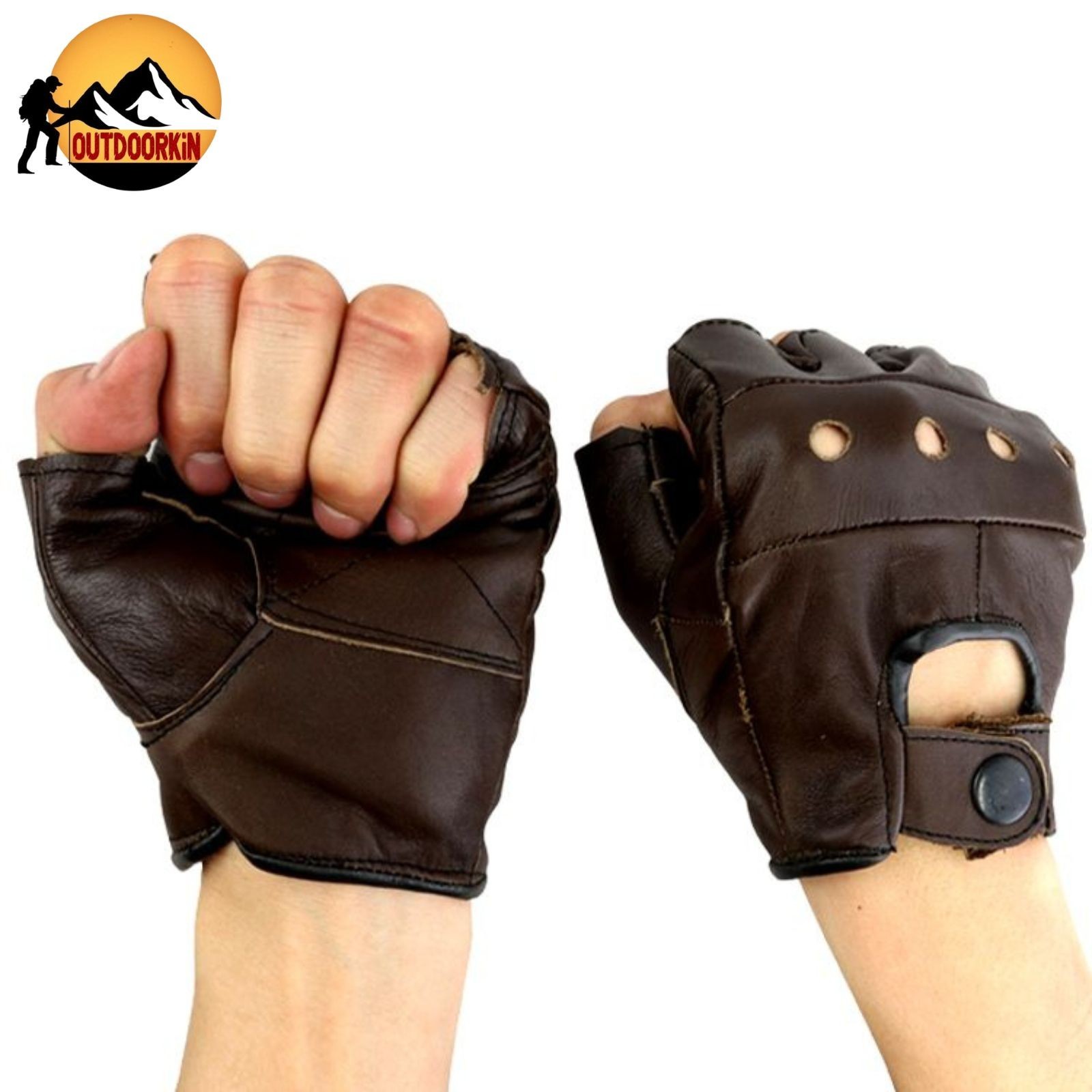 Last Punch Brown Fingerless Sport Weightlifting Workout Gloves XL
