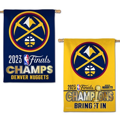 DENVER NUGGETS 2023 NBA FINALS CHAMPS 2 SIDED HOUSE FLAG 28''X40'' BANNER