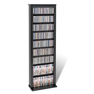 Prepac Black Slim Barrister Media DVDCDGames Storage Rack