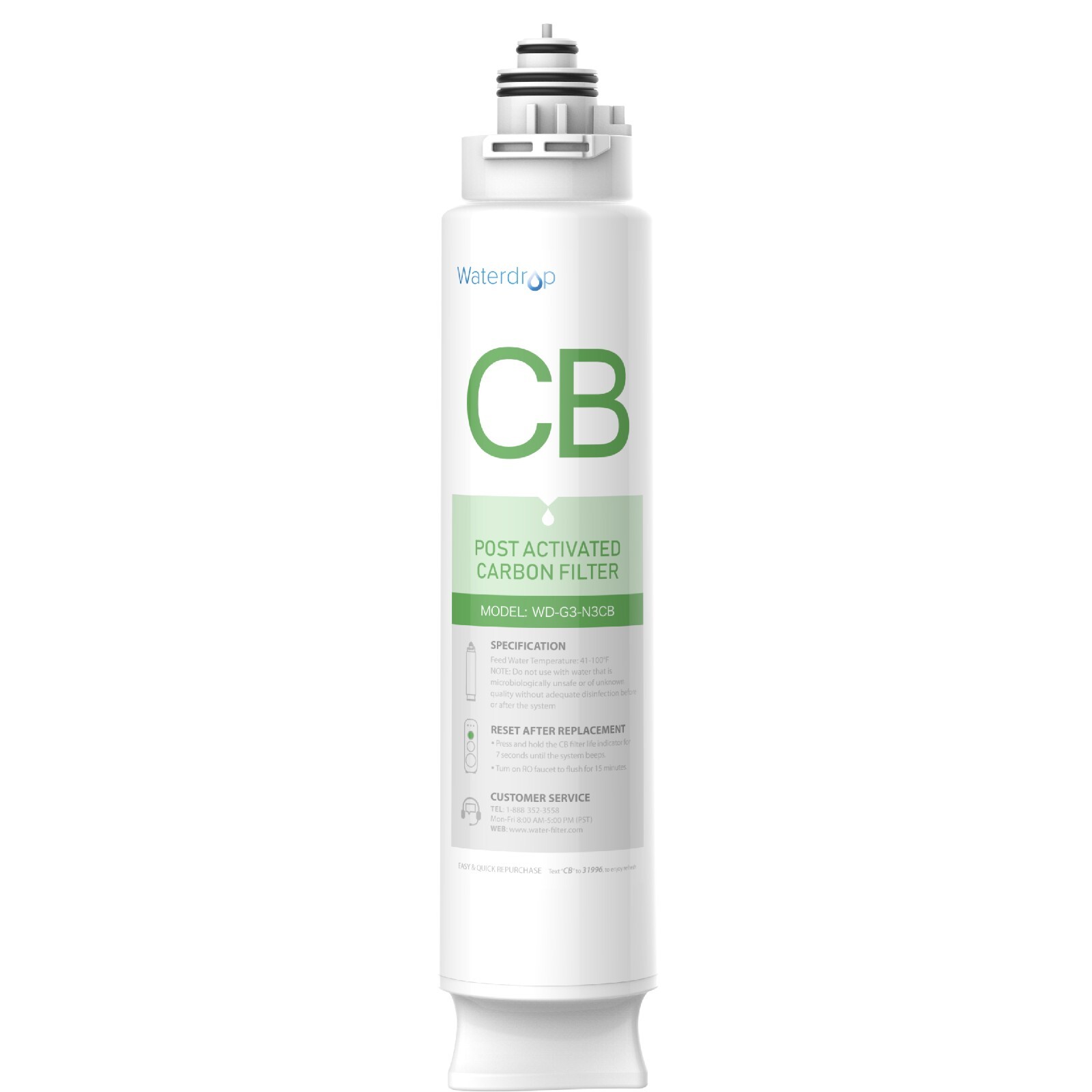 Waterdrop WD-G3-N3CB Filter, 1-year Lifetime, Used for Reverse Osmosis System