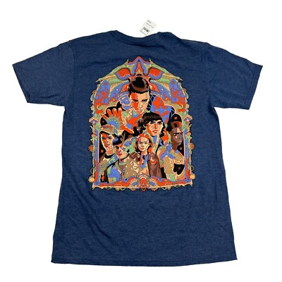 NWT Netflix Stranger Things Mad Engine T-Shirt Sz M Blue Characters Sz S 2 Sides