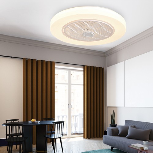 TCFUNDY LED Ceiling Fan Light Phone & Remote Control  Bedroom Ceiling Fan Lamps