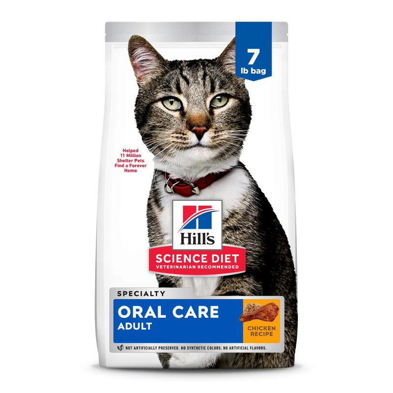 Oral Care Chicken Dry Cat Food, 7Lb Bag