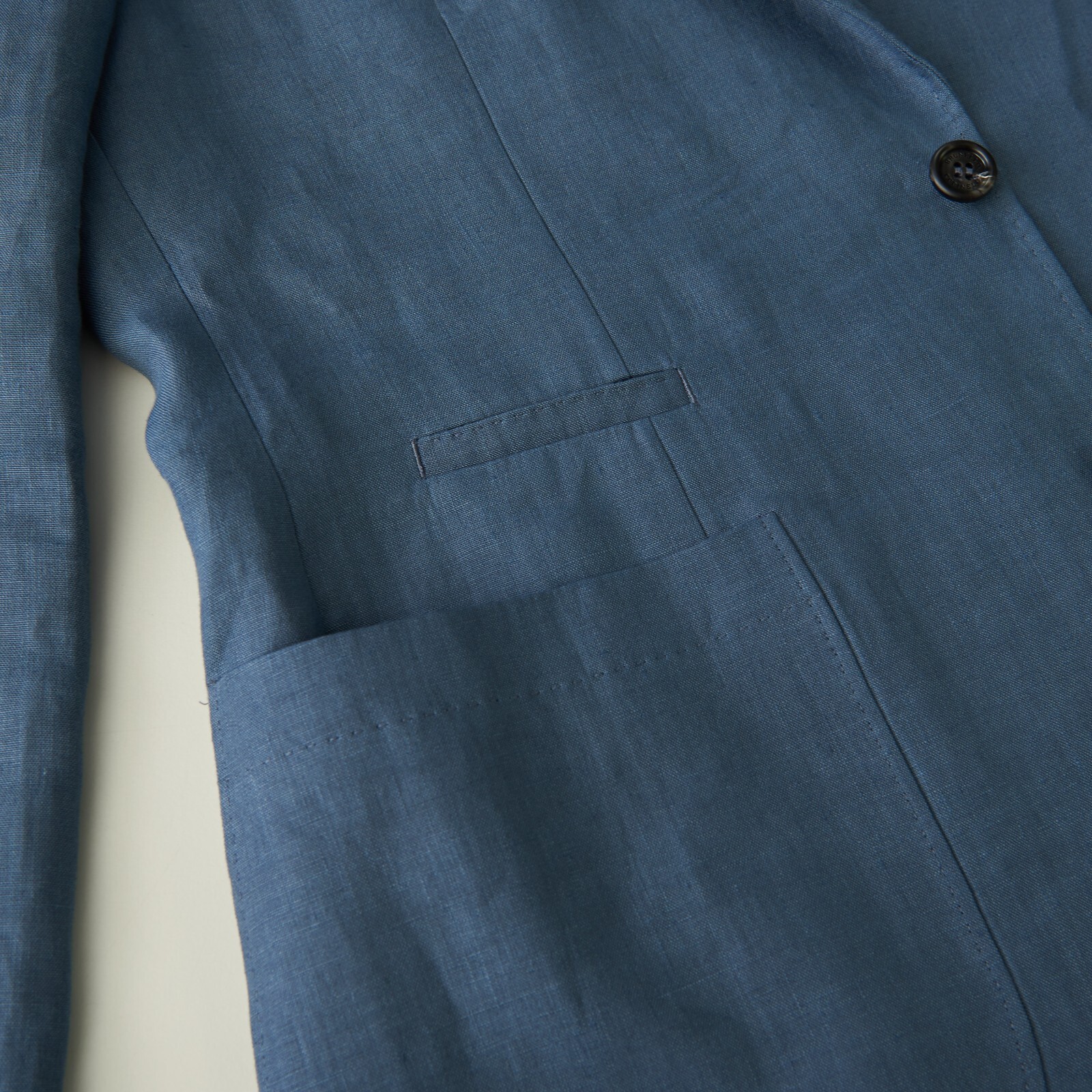 Pre-owned Brunello Cucinelli 3895$ Deconstructed Blazer Jacket Patch Pockets Indigo Linen In Blue