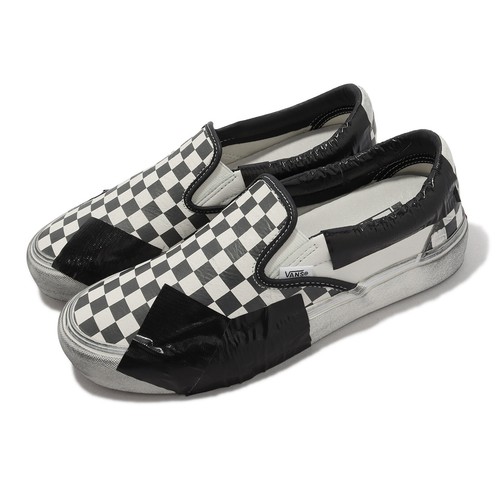 

Vans Vault Classic Slip-On Black Checkboard Stressed Tape Men Casual VN0A3QXYBKC, Белый, Classic Slip-on