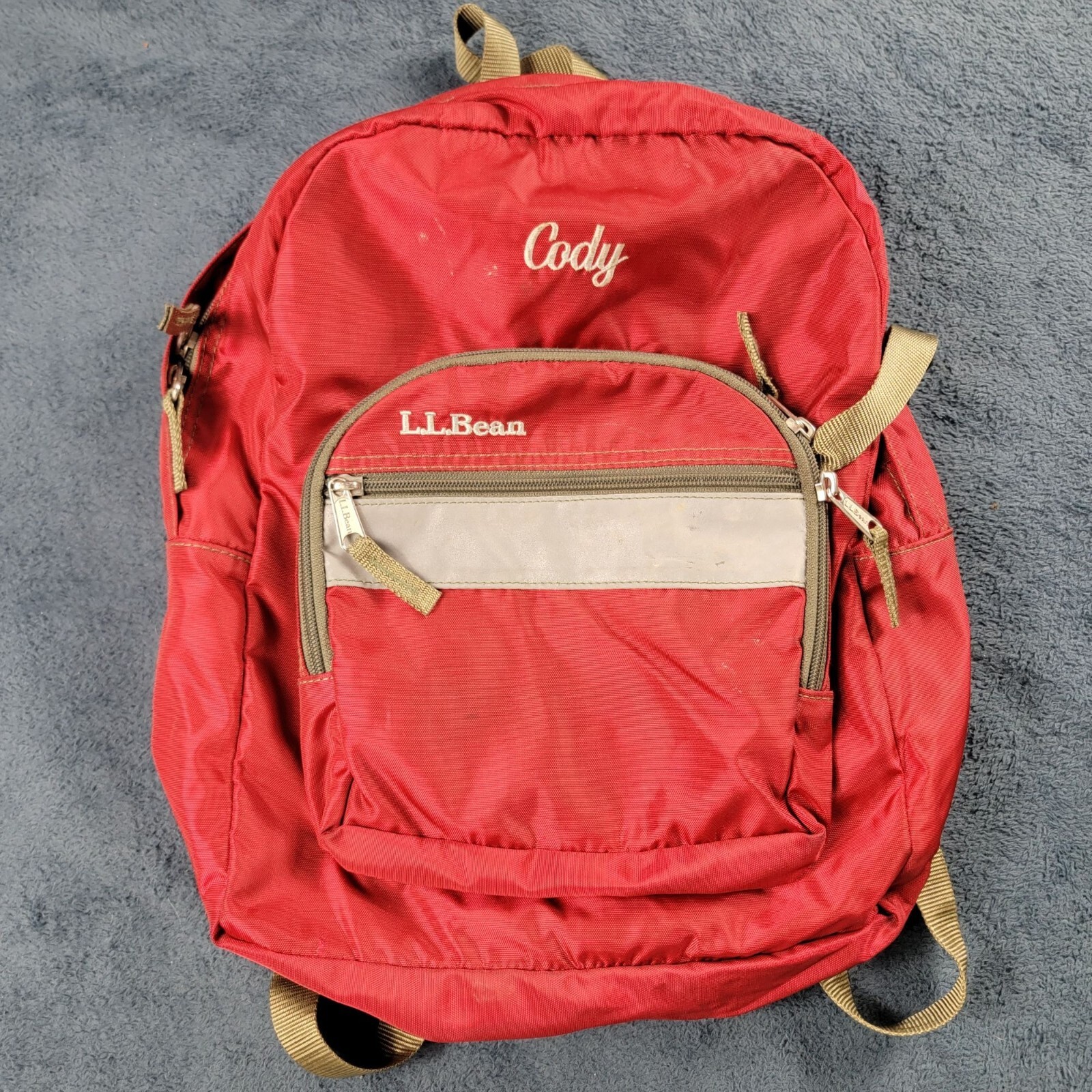 LL Bean Deluxe Book Pack 32L Nylon Backpack Red School Casual