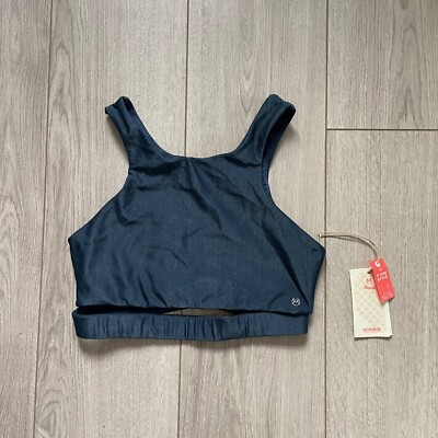 Maaji Activewear Bra Four-Way Style Women s Medium Blue Striped 