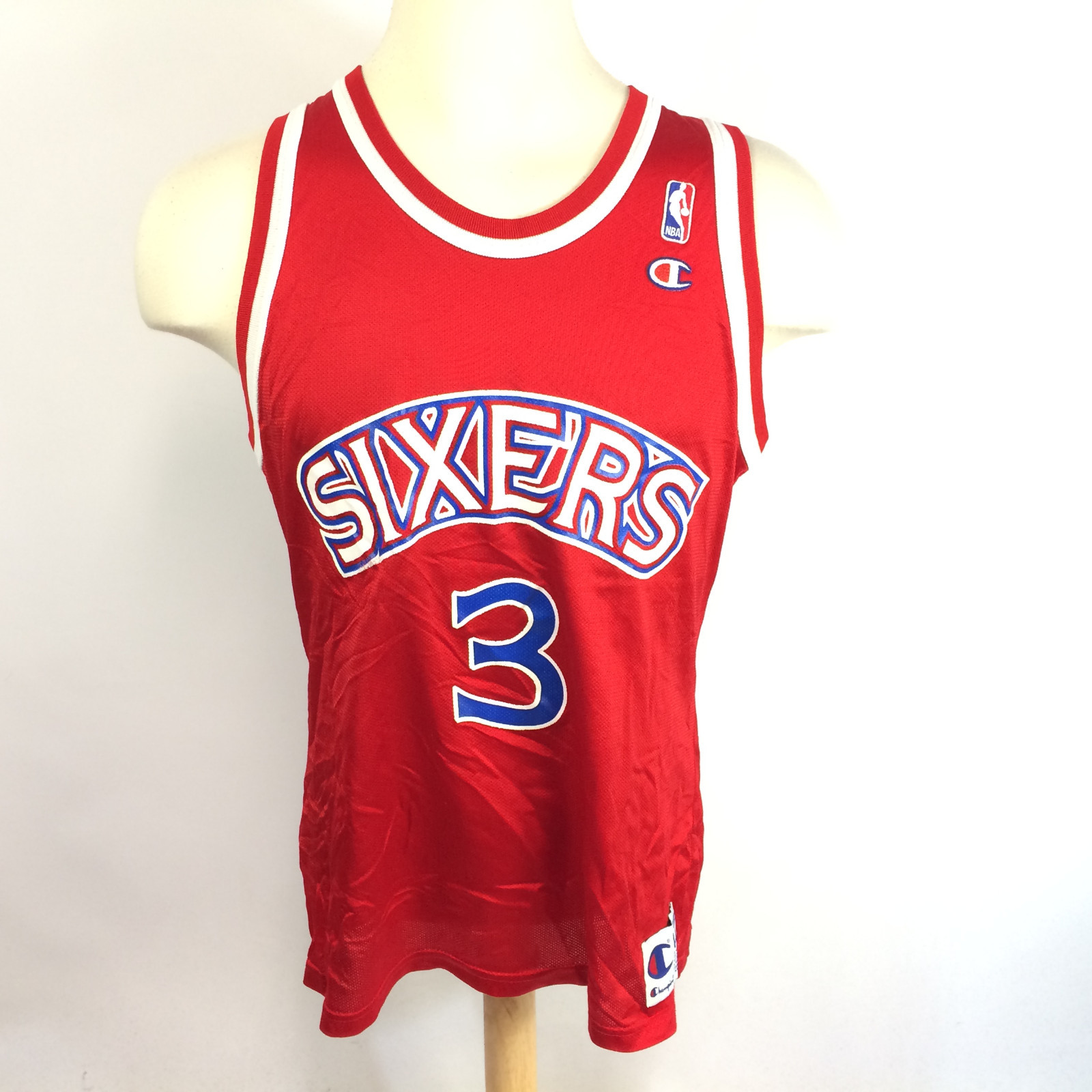Vintage 1990's USA Allen Iverson NBA Sixers Champion Red