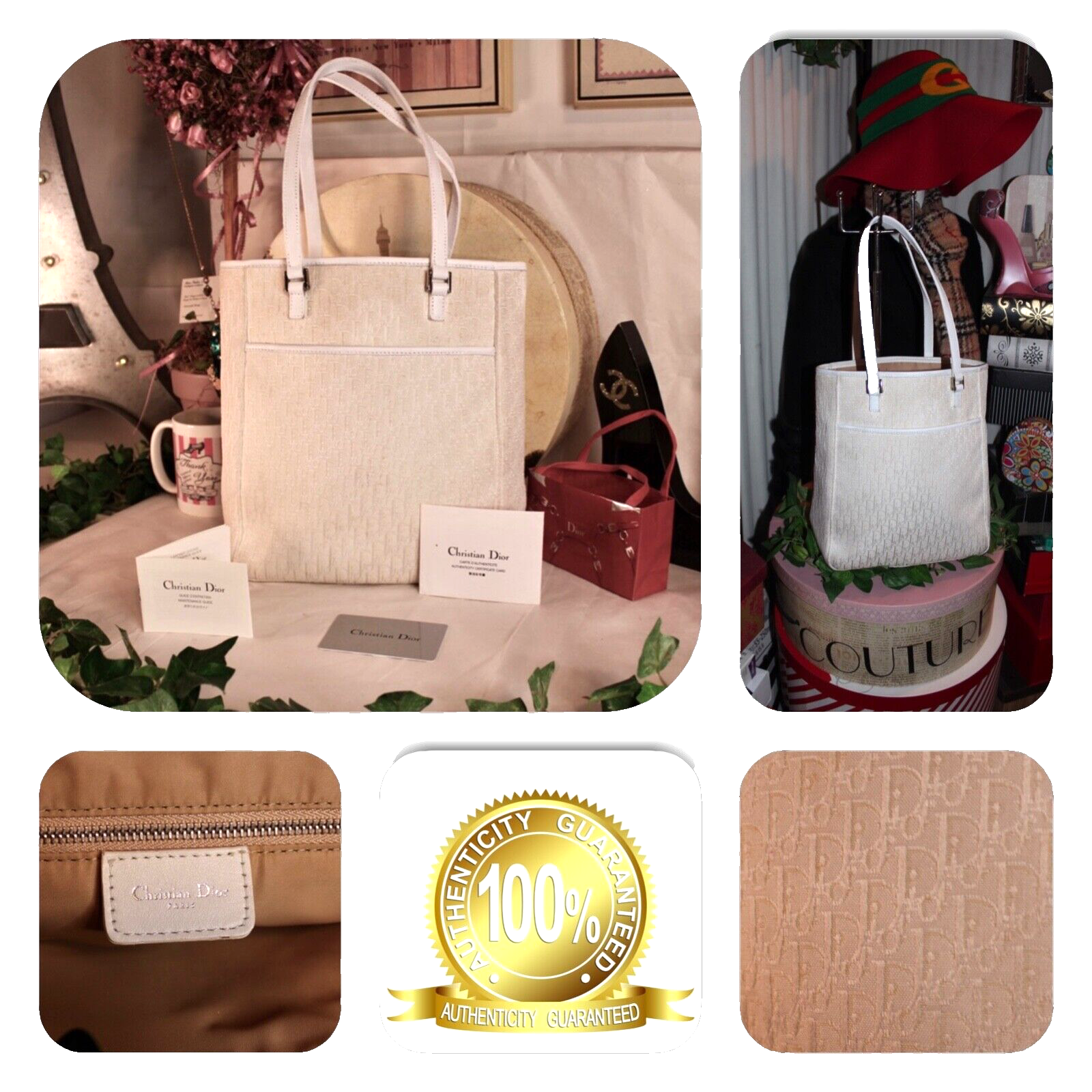 FASCINATING CHRISTIAN DIOR TROTTER WHITE MONOGRAM TOTE! | eBay