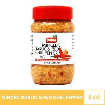 Badia Minced Garlic & Red Chili Pepper Spice Seasoning Blend Poultry/Meat - 8 oz