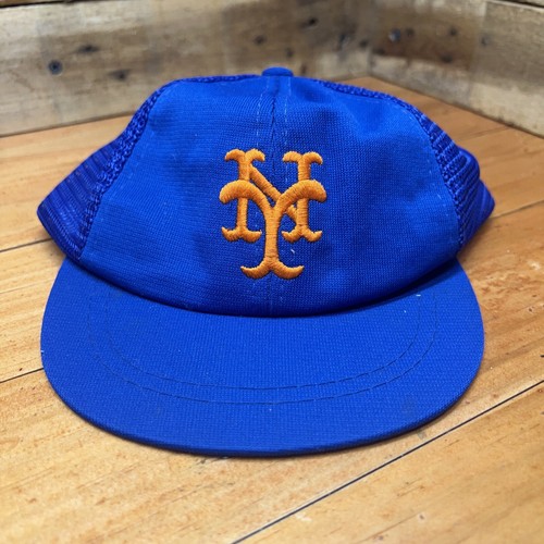 a*a様 80s MLB NY YANKEES METS MESH CAP LO 80's New York Mets Vintage Mesh Trucker Style MLB Snapback