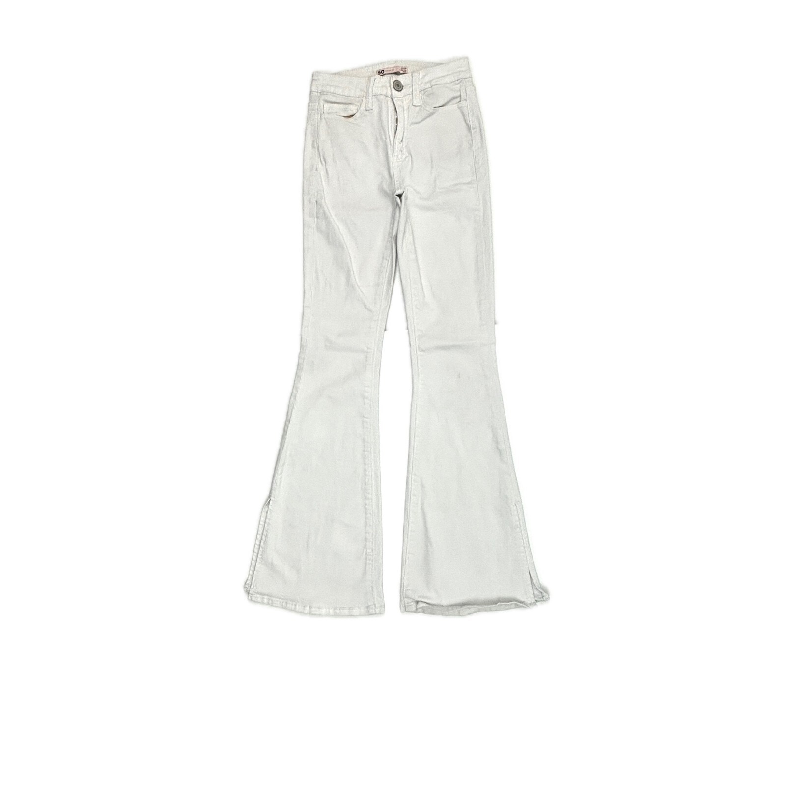 パンツ white flare long strech denim SO High Rise Flare Women's size 0 White Denim Jeans | eBay