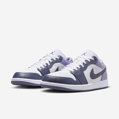 Nike Air Jordan 1 Low AJ1 White Indigo Haze Men Casual Shoes Sneakers 553558-145