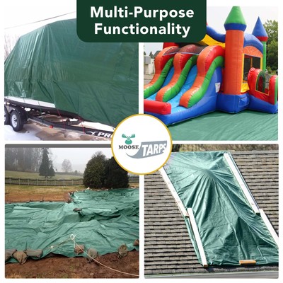 Heavy Duty Poly Tarp 20x40 Waterproof Tarpaulin 12 Mil Multipurpose Shade Cover