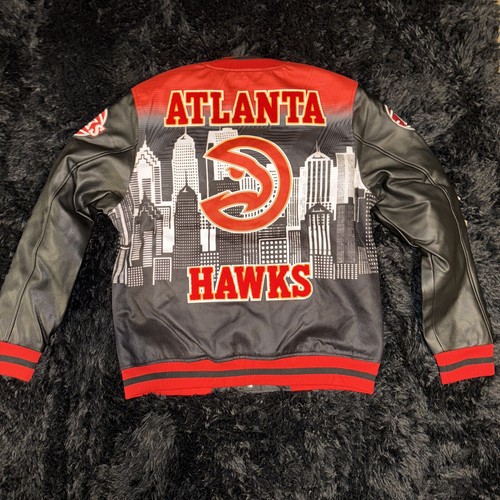 Pre-owned Team Pro Standard Atlanta Hawks Black  Remix Varsity Jacket Size 2xl Brand