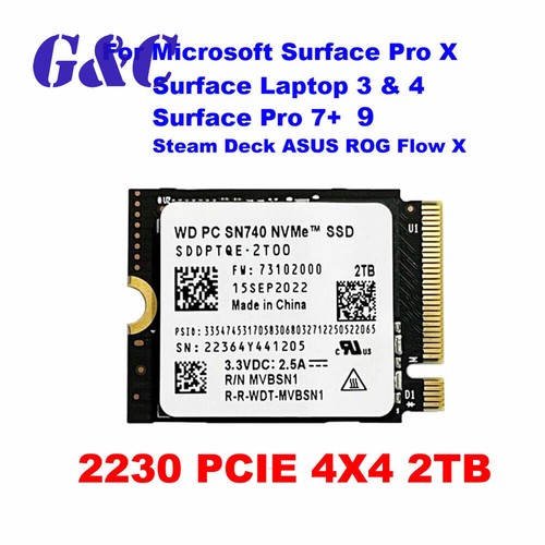 NEW WD PC SN740 2TB M.2 2230 NVMe PCIe Gen 4x4 SSD For Steam