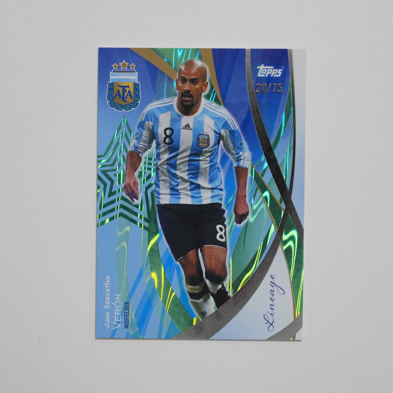 鹿12　JUAN SEBASTIAN VERON オートカード Juan Sebastian Veron Card 2021-22 Score Signatures Gold (9