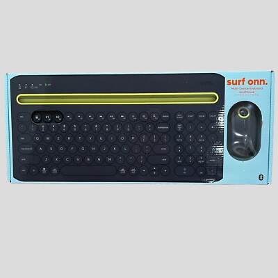 Surf onn. Multi-Device Bluetooth Compatible Wireless Keyboard And Mouse Set