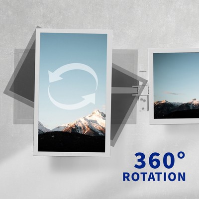 VIVO White Steel Telescoping Flush Wall Mount for Dual 21" to 32" Monitors