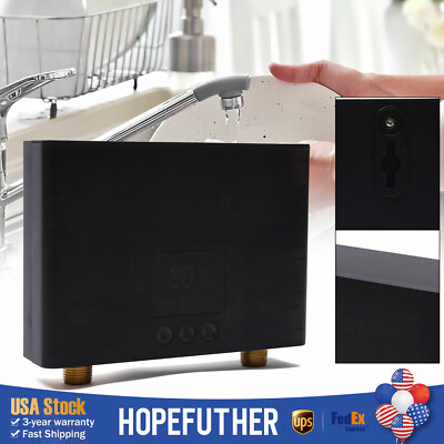 110V 3KW Instant Electric Tankless Home Hot Water Heater Whole House LCD Display