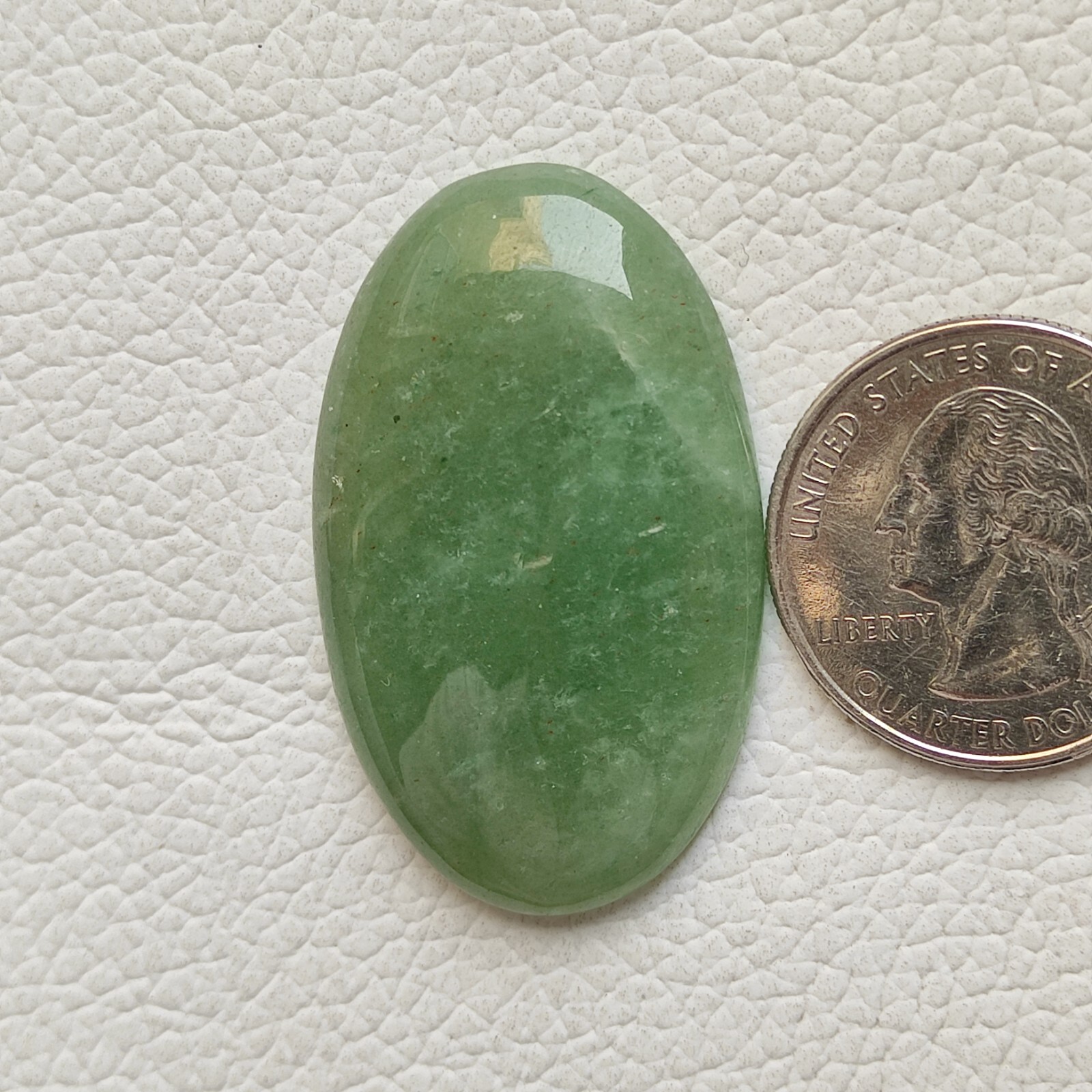 Obakocco　0519 Green jade flatback cabochon jadeite healing mineral