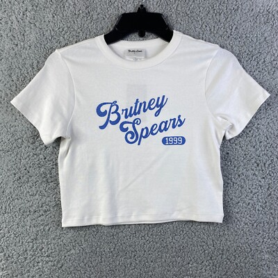 Britney Spears 1999 Micro Tee Girls Sz XS White Made w/ 100 Recycled Plastic NWT
