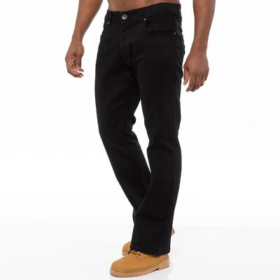 Enzo Mens Bootcut Jeans Stretch Denim Wide Leg Flared Bell Bottom Pants UK Sizes