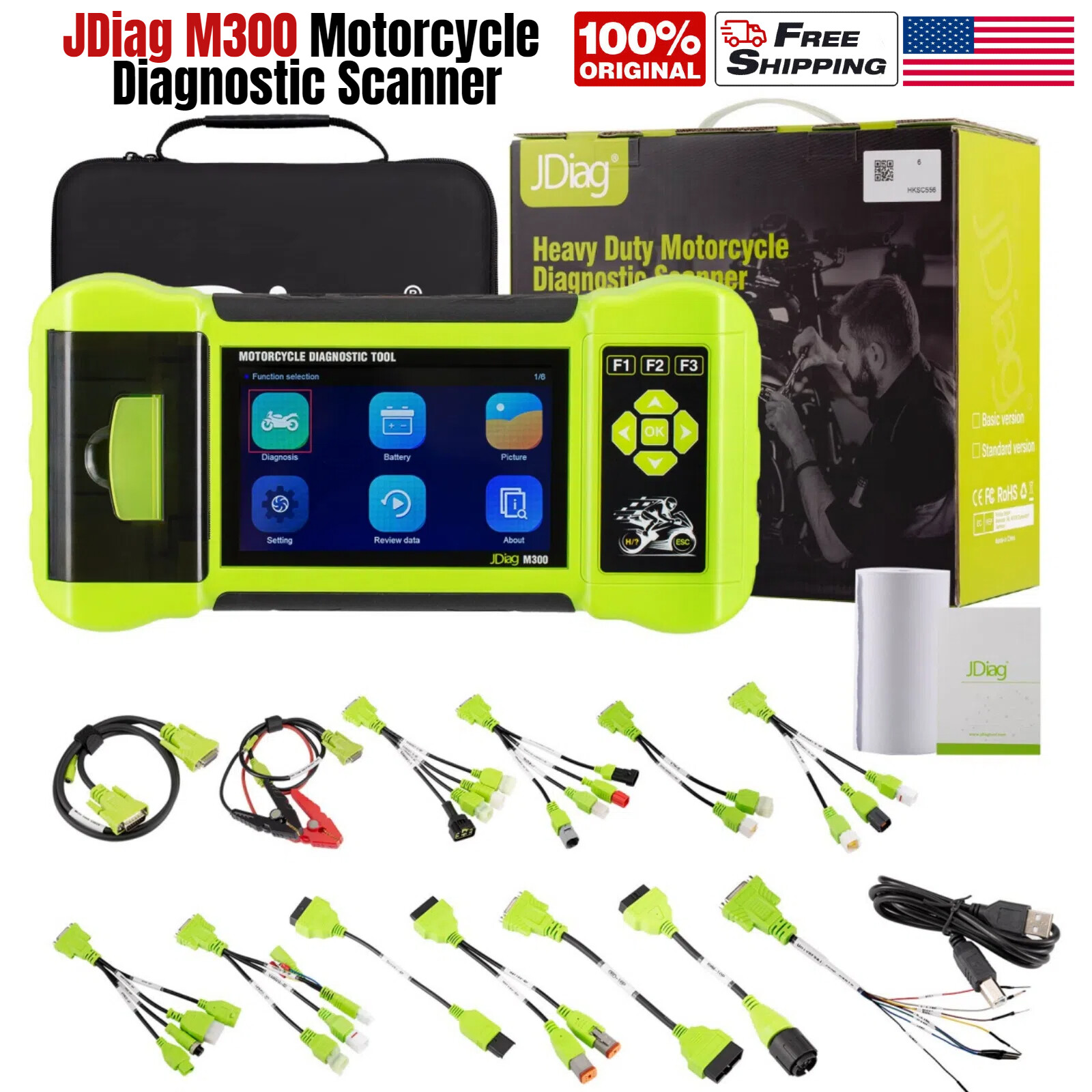 JDiag M300 Motorcycle Diagnostic Full Version OBD2 Scanner Moto