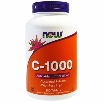 Now Foods, (3 упаковки) C-1000, 250 таблеток