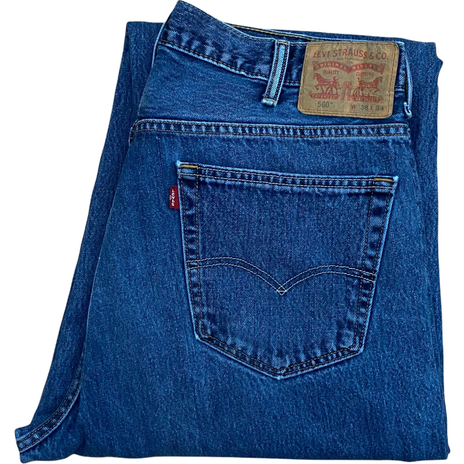 Dark Stonewash Blue Jeans 38x32 