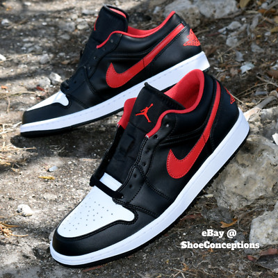 air jordan 1 low red white black