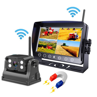 Magnetic Wireless Backup Camera Hitch 7'' DVR Monitor Rechargeable for Trailer/RV