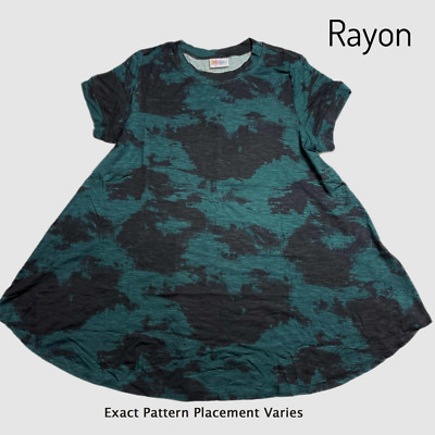 XL ERIKA LuLaRoe ~ GREEN & BLACK TIE DYE PATTERN ~ Swing Top; Sizes 16-18; nwt