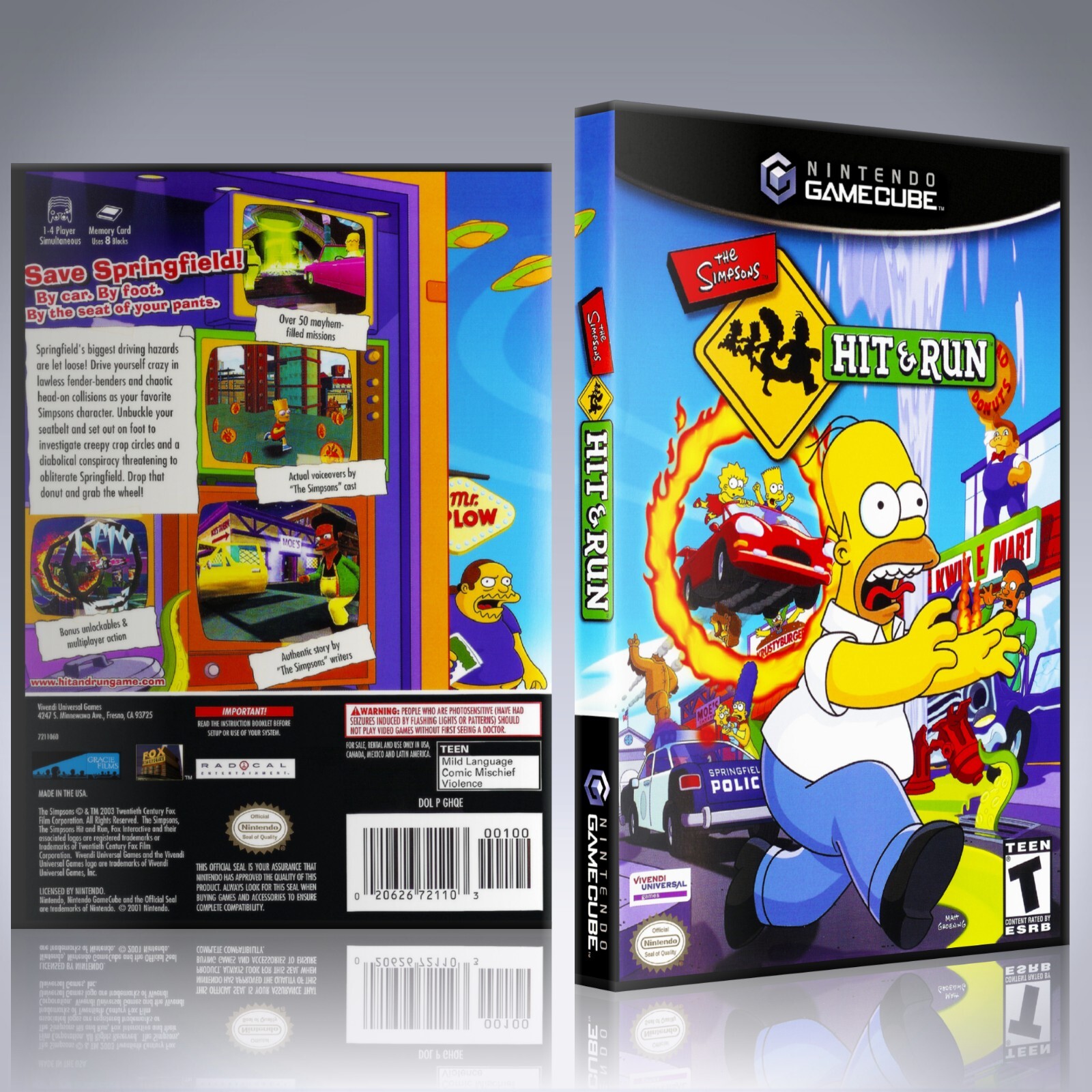 GameCube Replacement Case - NO GAME - Simpsons - Hit and Run | eBay