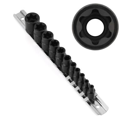 11PCS Female Torx Socket Set E4 E20 Star Torque Sockets Rail Included