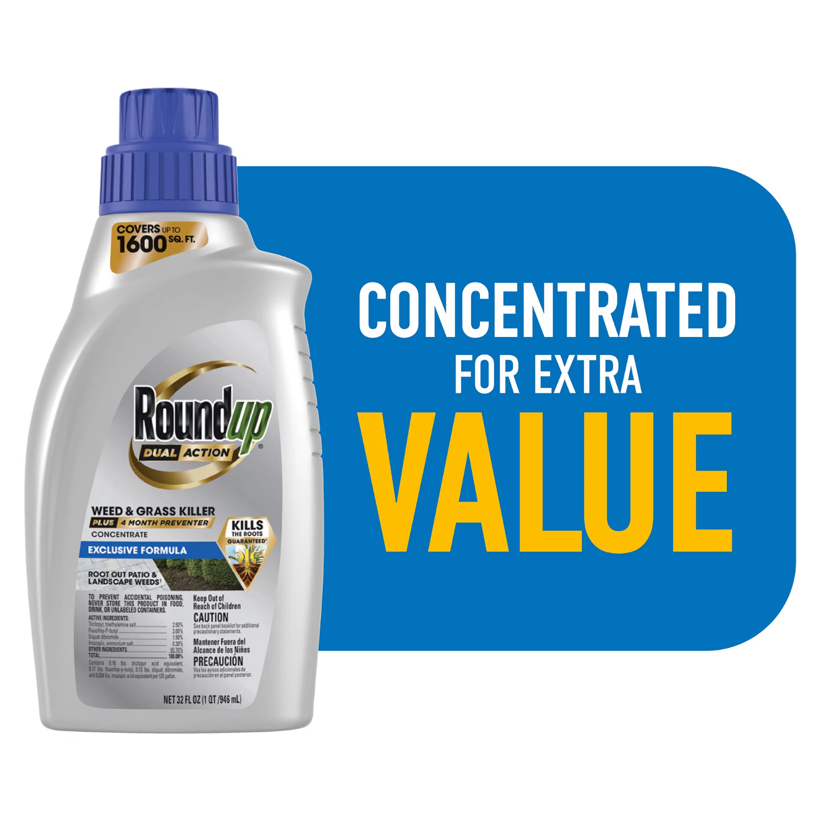 round up weed & grass killer exclusive formula 32 oz
