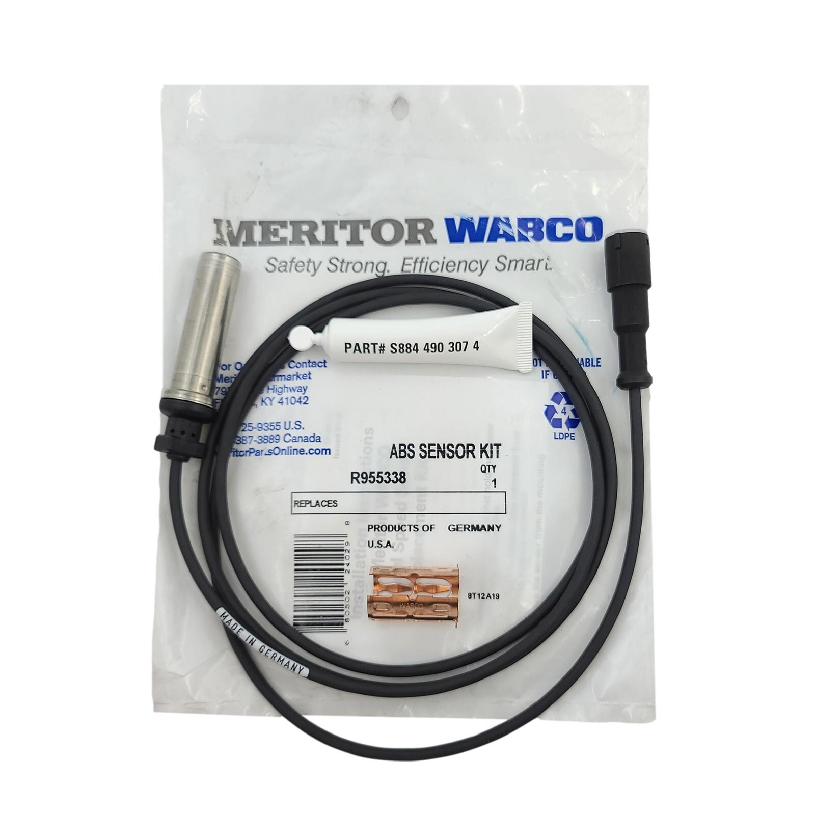 WABCO S+ FRONT AXLE ABS SENSOR KIT - 4410309082 R955338 WABCO S+ FRONT AXLE ABS SENSOR KIT - 4410309082 R955338