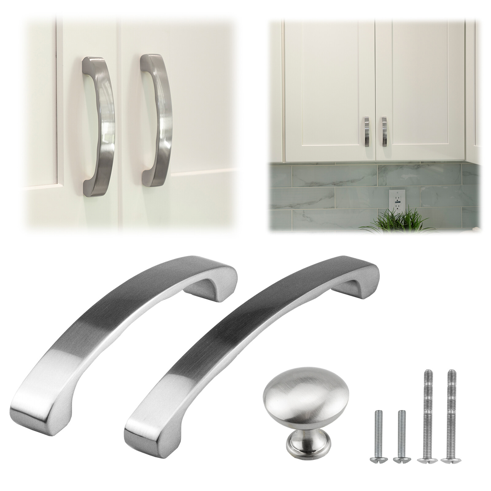 2709 Series Traditional Brushed Nickel Cabinet door Drawer Pull Knob Handle Set