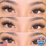 Lashes Natural Look Cat Eye False Eyelashes Wispy Fox Eye Lashes Wispy 15mm 6D Volume Strip Fake Eyelash Extension Look by PHKERATA, 7 Pairs Pack