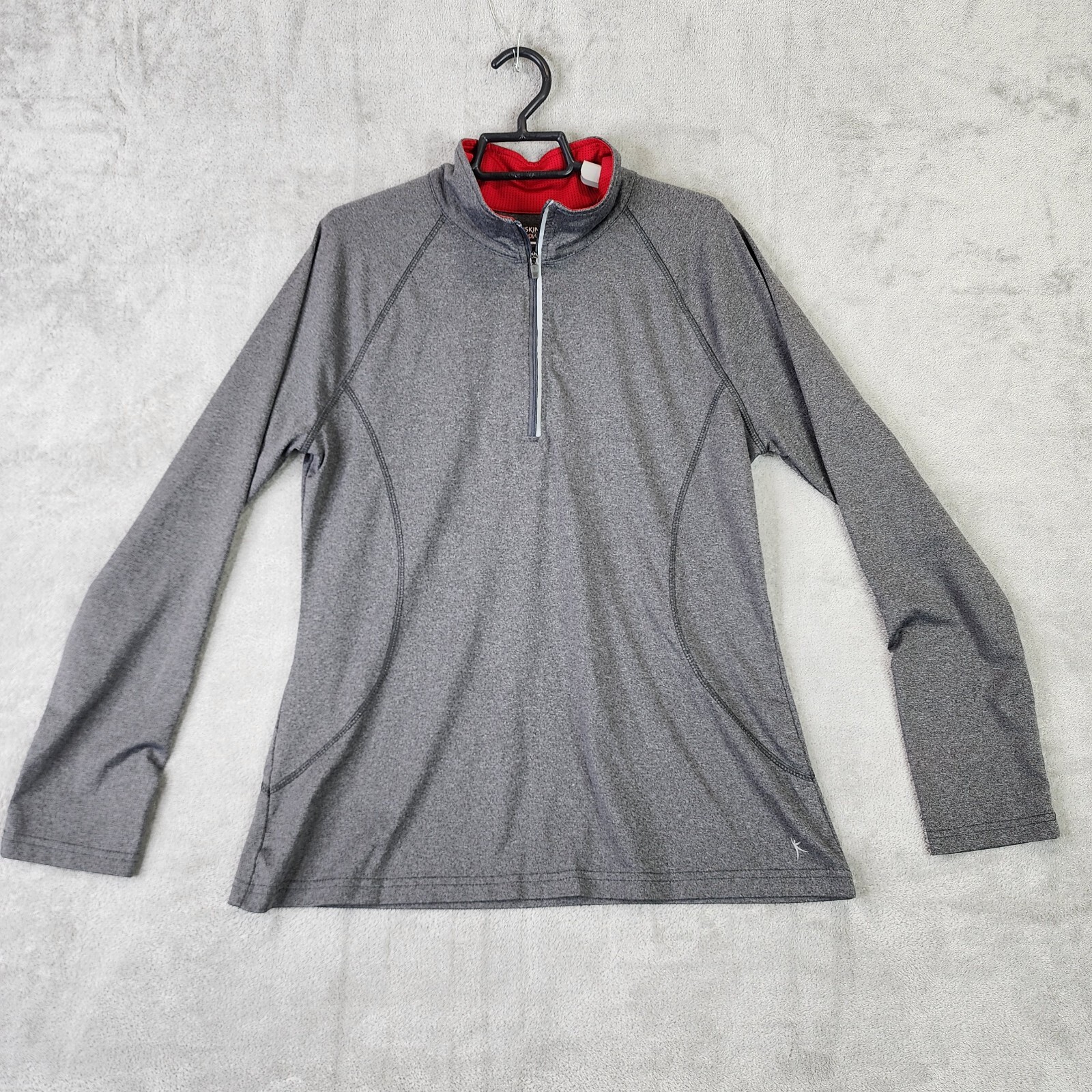 Danskin Now Gray 1/4 Zip Semi Fitted Long Sleeve Athletic