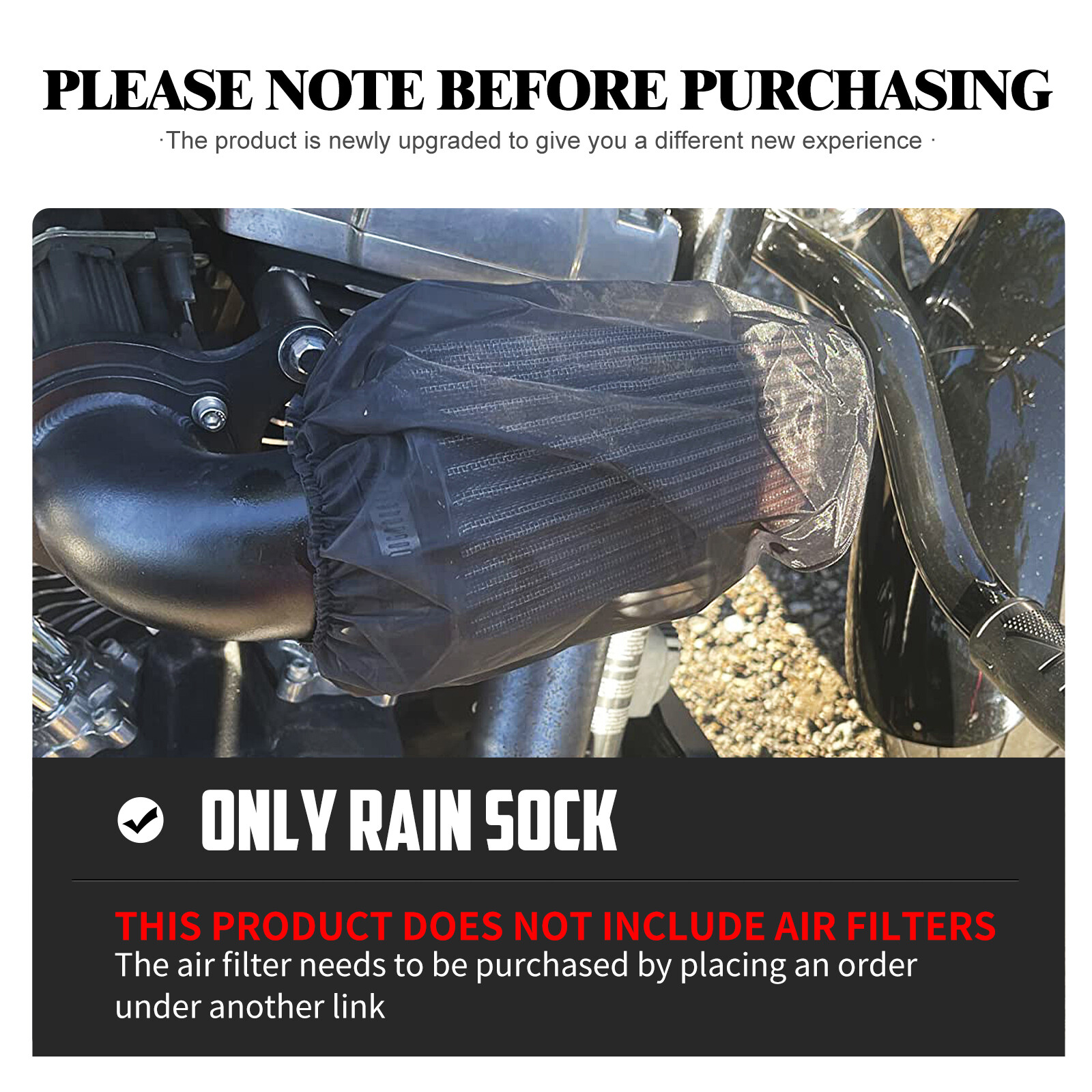 1 PCS Waterproof Air Filter Rain Sock Dustproof Protective Cover Fit For Harley