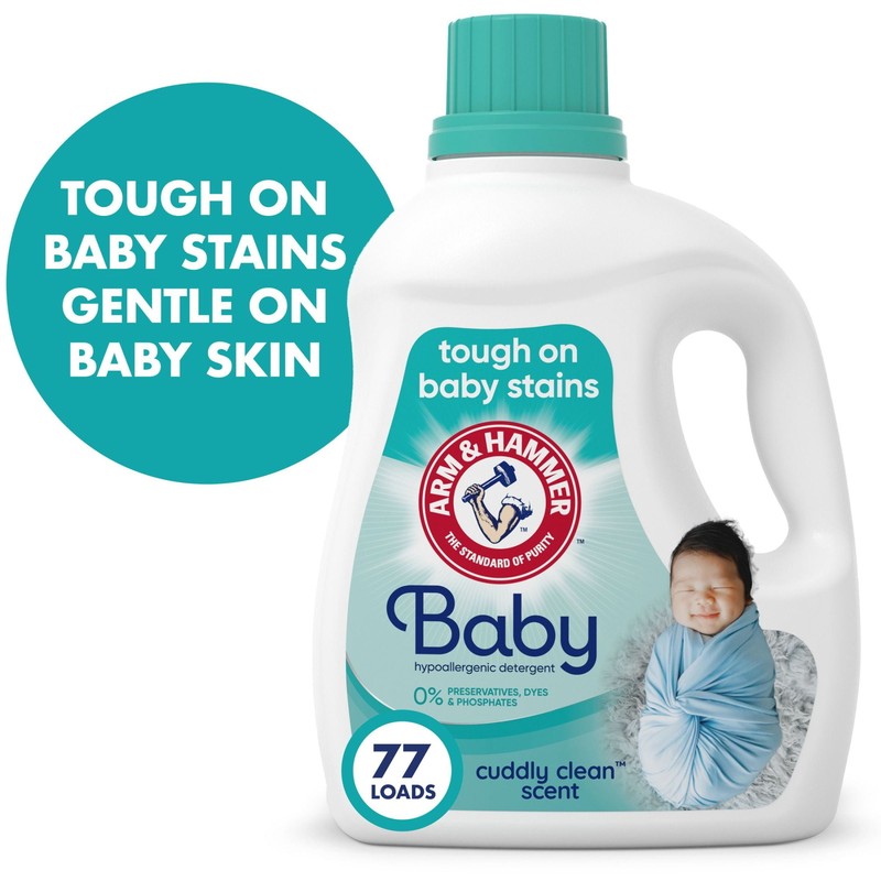 ARM HAMMER Baby, Hypoallergenic Liquid Laundry Detergent, 100.5 Fl Oz, 77 Load